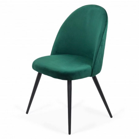 Scaun Living din catifea cu picioare negre BUC207 verde