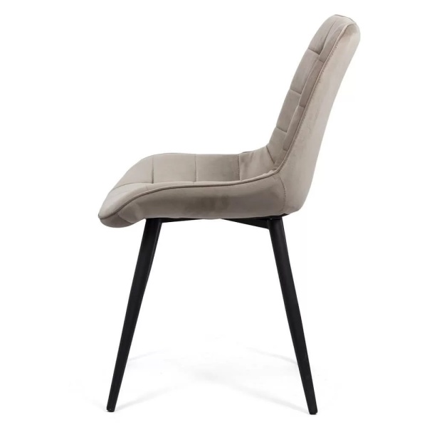 Scaun living din catifea si cadrul metalic BUC 206 bej