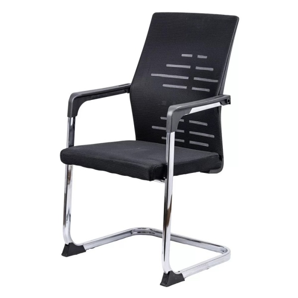 Scaun vizitator din mesh cu cadru tip sanie OFF 807 negru