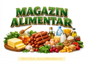 Banner „Magazin Alimentar” – personalizabil, 80×110 cm