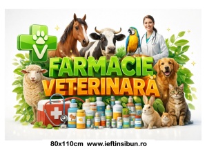 Banner Farmacie Veterinară Personalizat 80×110 cm