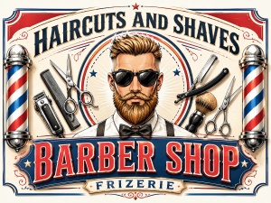Banner Frizerie Barber Shop model 02