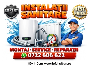 Banner Instalații Sanitare Personalizat 80×110 cm