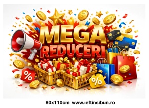Banner Personalizat Reduceri / Promoții / Lichidare Stoc 80×110 cm