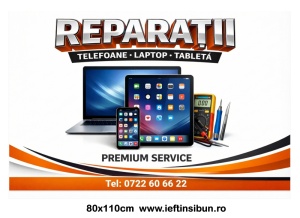 Banner "Reparații Telefoane, Laptopuri și Tablete" – Personalizat, 80 × 110 cm