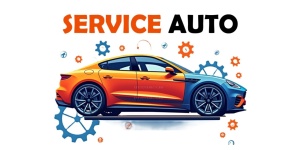 Banner "Service auto" personalizat – banner publicitar auto 80x110 cm