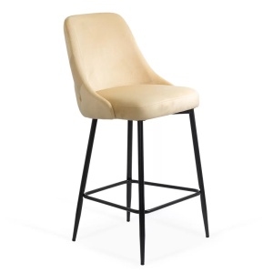 Scaun Bar clasic, cadru fix, catifea Bej Abs 143