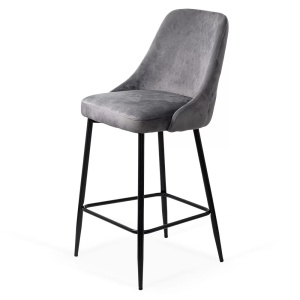 Scaun Bar clasic, cadru fix, catifea  Gri Abs 143