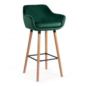 Scaun Bar cu sezut catifea si cadru lemn fag Abs1271 Verde