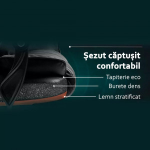 Scaun directorial elegant cu suport picioare, OFF412 Negru