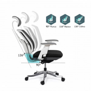 Scaun ergonomic cu brate reglabile SYYT 9505, negru, gri