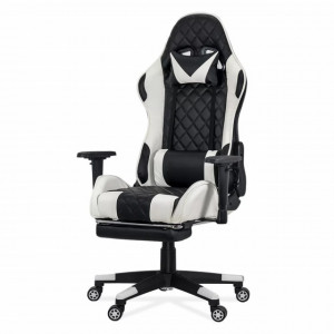 Scaun gaming cu spatar rabatabil si cotiere reglabile OFF 307 alb