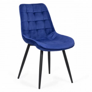 Scaun Living din catifea si cadru metalic, Buc206 BLEUMARIN