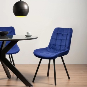 Scaun living din catifea si cadrul metalic