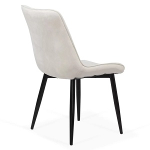 Scaun living din catifea si cadrul metalic BUC 206 CREM