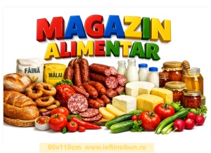 Banner „Magazin Alimentar” – personalizabil, 80×110 cm