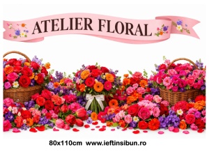 Banner "Atelier Floral" Personalizat 80 × 110 cm