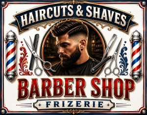 Banner Frizerie Barber Shop model 04