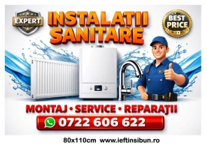 Banner Instalații Sanitare Personalizat 80×110 cm