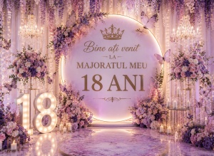 Banner Majorat Fată Model 18 Purple Elegance | ieftinsibun.ro