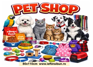 Banner Pet Shop Personalizabil 80X110 cm