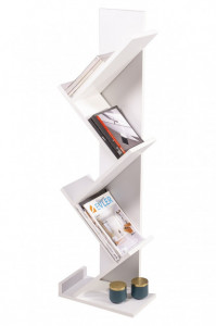 biblioteca rafturi albe tip copac 6070