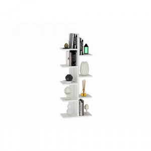 Bibliotecă Verticală cu 9 Rafturi, Înălțime 122 cm, Alb Mat