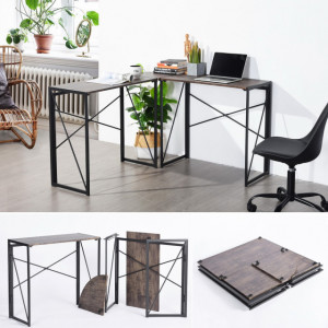 Birou colt Albertin negru si wenge, 38x119.5x75 cm - Img 6