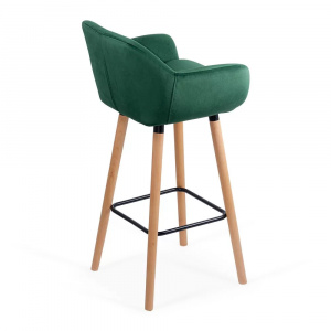 Scaun Bar cu sezut catifea si cadru lemn fag Abs1271 Verde