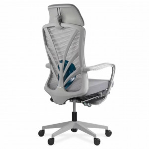 Scaun de birou ergonomic cu spatar rabatabil si suport picioare, Gri model SYYT9512