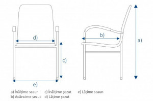 Scaun de conferință/vizitator cadru vopsit model Taurus Lemn - Img 2