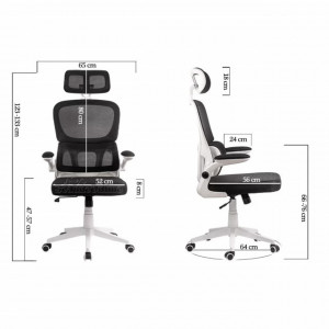 Scaun ergonomic cu suport lombar activ si tetiera reglabila Model Off432 negru