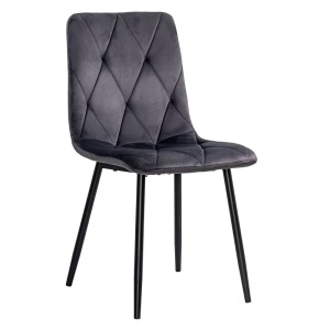 Scaun living din catifea cu cadru metalic BUC 210  gri