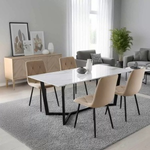 Scaun living din catifea cu cadru metalic BUC 210 bej, verde, gri, negru