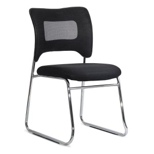 Scaun vizitatori negru din mesh cu cadru metalic, modern HRC 613F