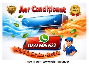 Banner Aer Condiționat – Montaj, Service, Revizie 80×110 cm Personalizat