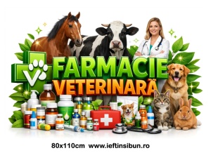 Banner Farmacie Veterinară Personalizat 80×110 cm