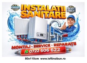 Banner Instalații Sanitare Personalizat 80×110 cm