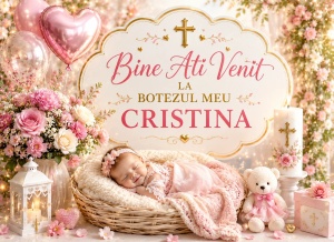 Banner Personalizat Botez model 13