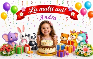 Banner Personalizat La Mulți Ani Andra model 01