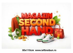 Banner "Second-Hand" 80x110 cm personalizat