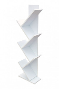 biblioteca rafturi albe tip copac 6070