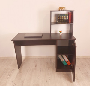 birou de lucru wenge cu rafturi si dulap 6028