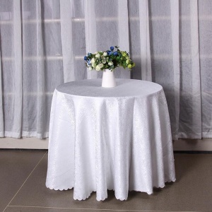 Fata De Masa Rotunda, Jacquard Negru/Alb