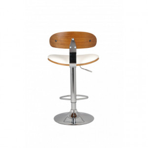Scaun bar Ares, alb, 49x42x84-105 cm
