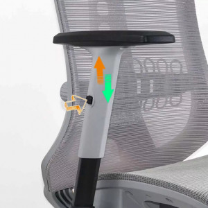 Scaun de birou ergonomic multifunctional cu tetiera reglabila 2D, Gri model SYYT9510