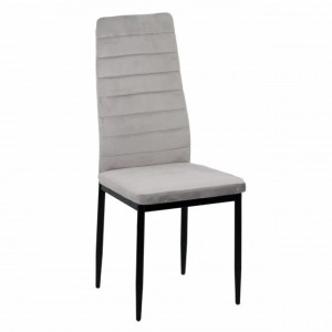SCAUN DE BUCATARIE DIN CATIFEA SI CADRU NEGRU BUC 263V  gri