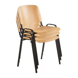Scaun de conferință/vizitator cadru vopsit Negru, model Taurus Lemn - Img 2