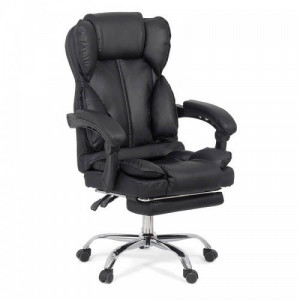 Scaun directorial cu suport de picioare OFF 415 negru, 