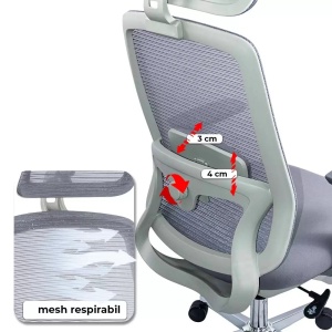 Scaun ergonomic de birou OFF 403 din mesh cu brate reglabile 3D